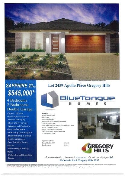 Lot 2459 Apollo Place, GREGORY HILLS NSW 2557, Gregory Hills - Image 1