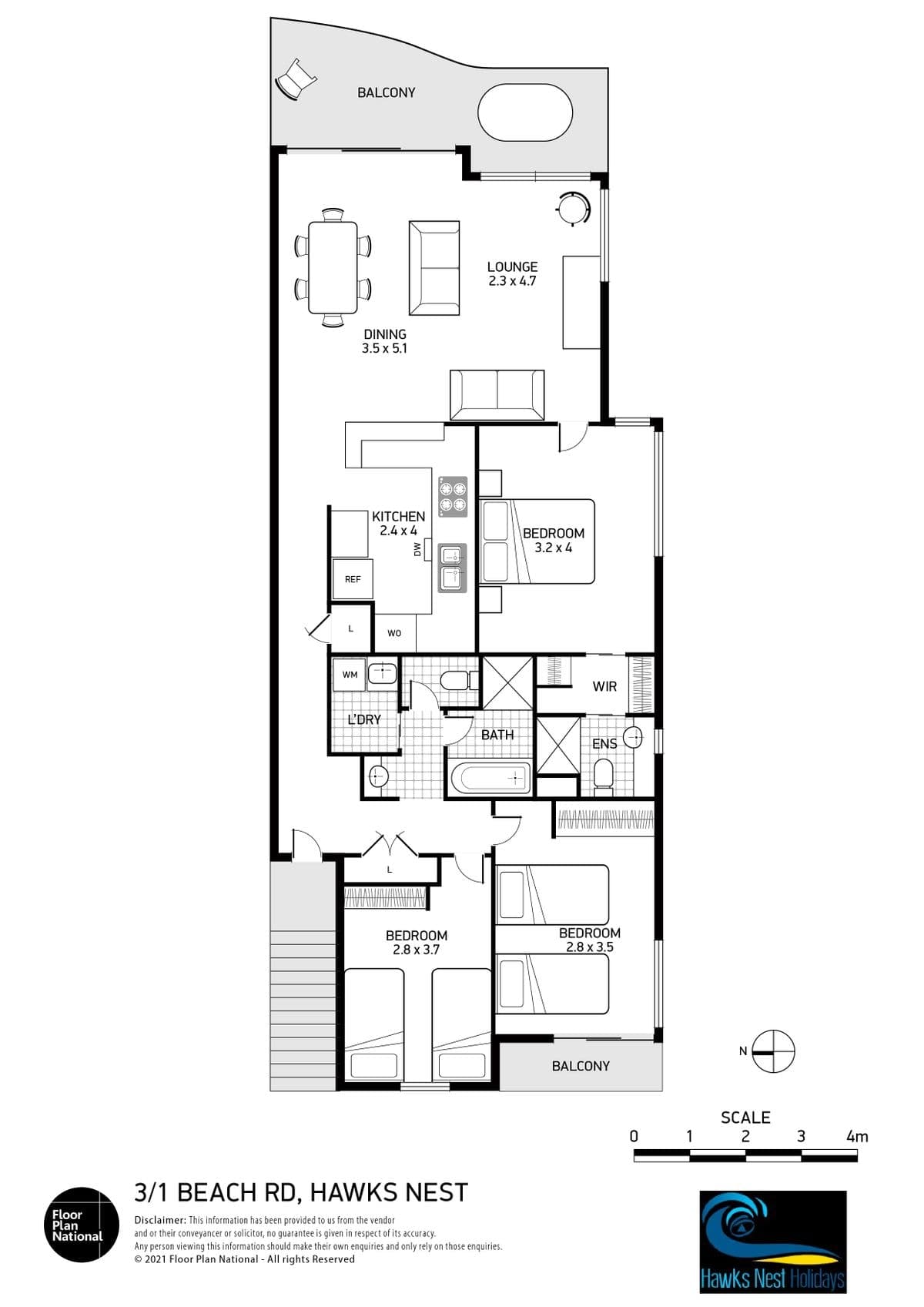 3/1 Beach Road "Nautilus", Hawks Nest NSW 2324, Hawks Nest - Thumbnail 2